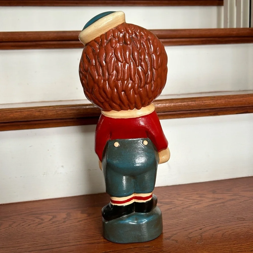 Vintage Raggedy Andy Ceramic Statue 1970s Hand-Painted Figurine 12